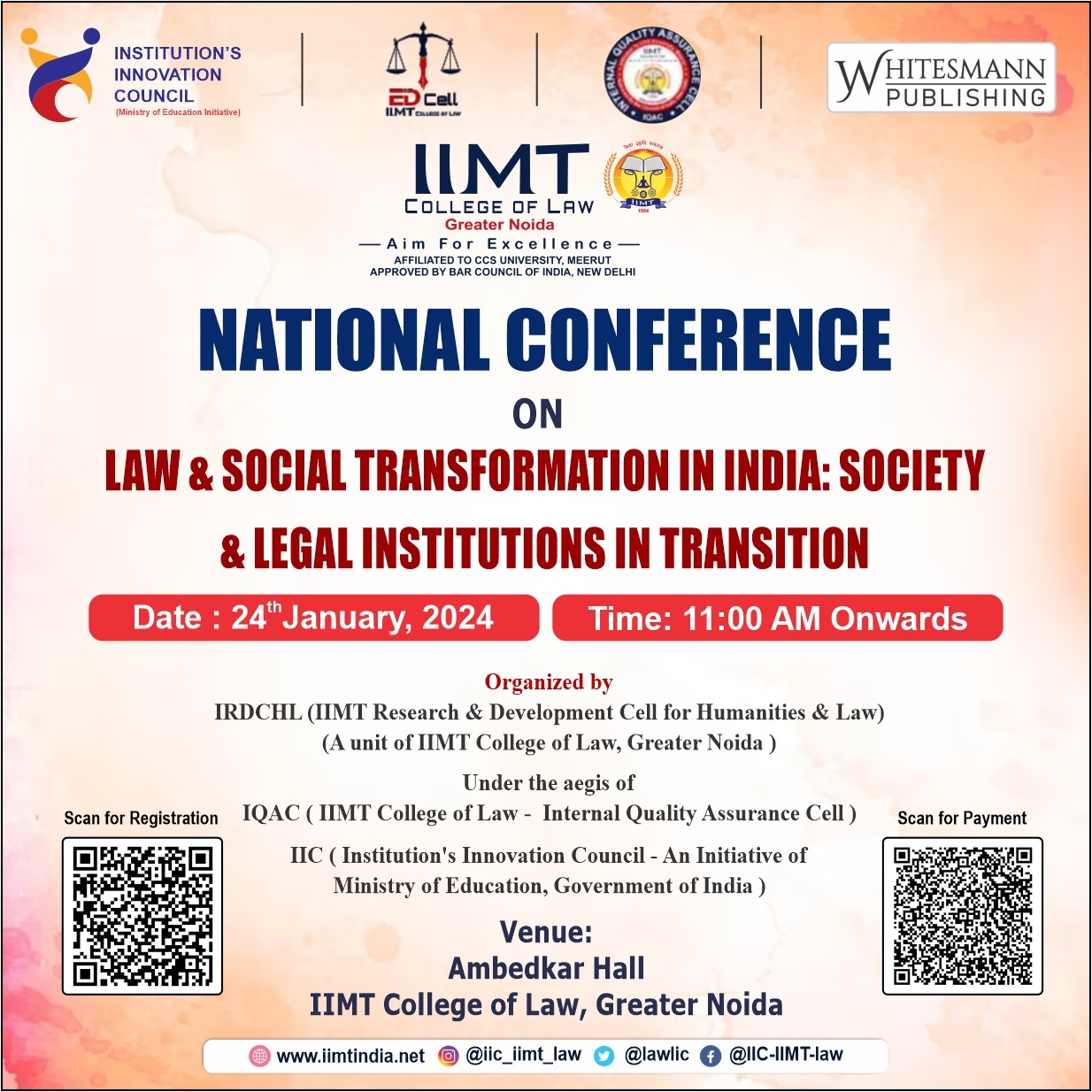 National Conference on Law & Social Transformation in India: Society & Legal Institutions in Transit